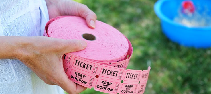 Roll of raffle tickets